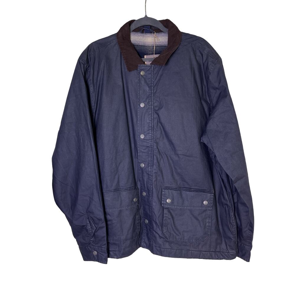 Tailor Vintage Heritage Coated Jacket XXL Navy Waxed Cotton Corduroy Collar